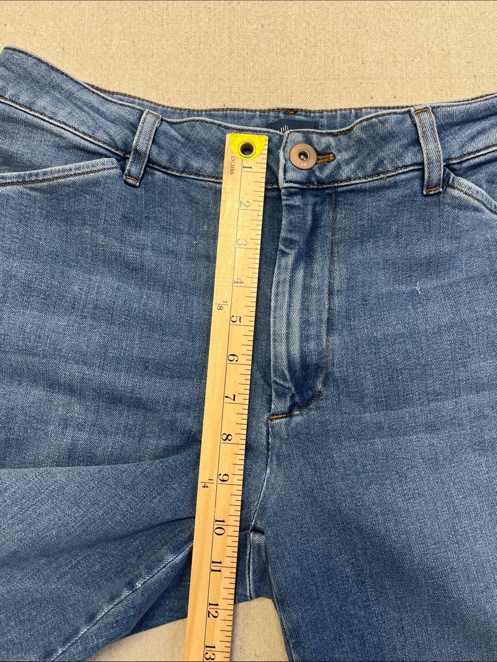 J Jill Denim Trouser Jeans Women’s 10R Wide Leg Stretch Blue Wash - Picture 7 of 13